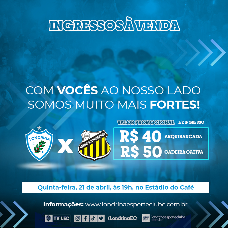 Ingressos à venda para LEC x Grêmio Novorizontino 